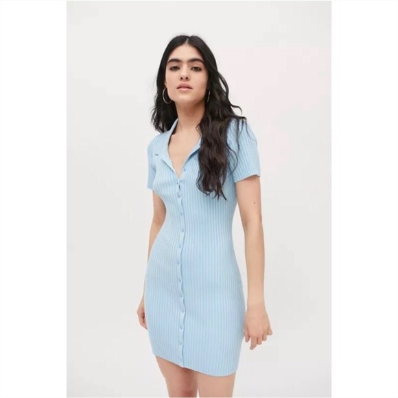 Urban Outfitters Dresses & Skirts - Urban Outfitters Sky Blue Ribbed Dress Small